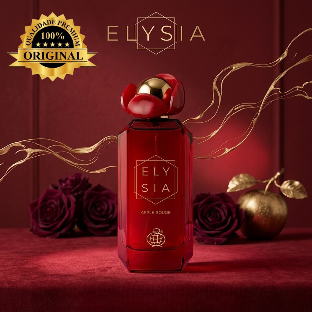 Perfume Fragrance World Elysia Apple Rouge EDP 100ml Feminino Frutado Alta Fixação Importado