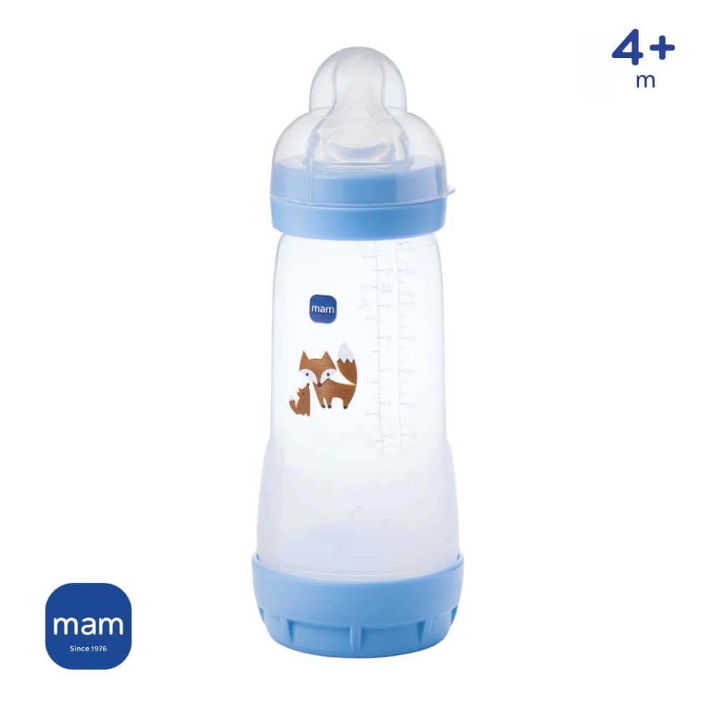 Mamadeira MAM Easy Start 320ml Bico N3 4+ meses Anticólica Bebê Menino