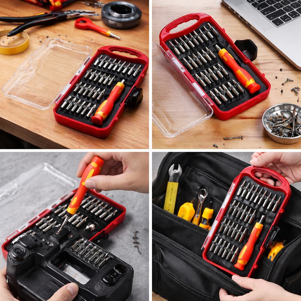 Kit Jogo de Chaves com Ponteiras 28 Peças com Estojo Compacto Conjunto Completo de Ferramentas p/ Manutenção e Reparos