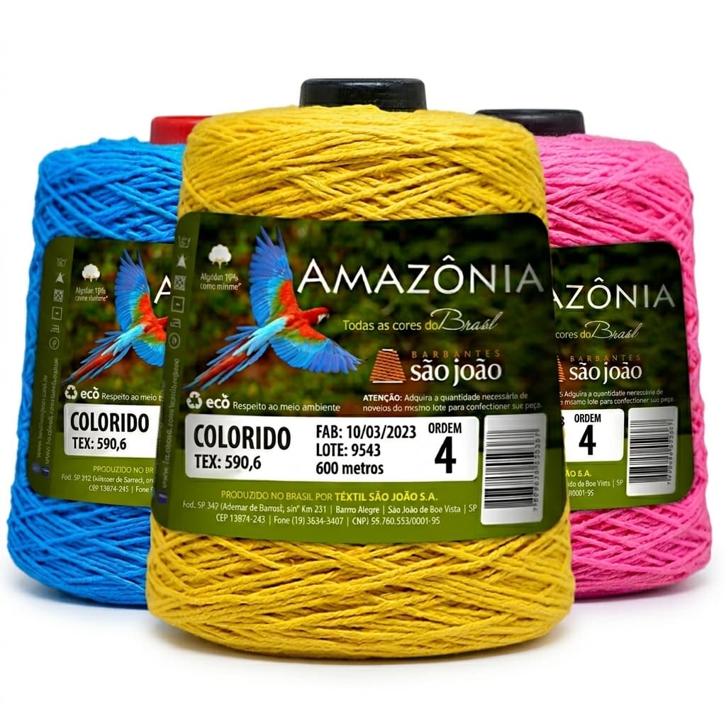 Barbante Fio 4 Amazonia Para Crochê Colorido Entrega Rápida Promoção