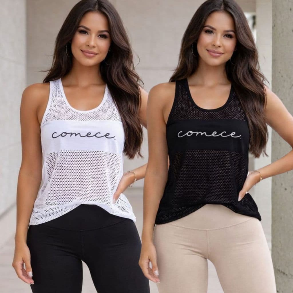 KIT 2 Regata Feminina Telinha } Camisão Dry Fit blusa De Academia  Camista Tapa Bumbum Veste  Leggings Roupas Fitness