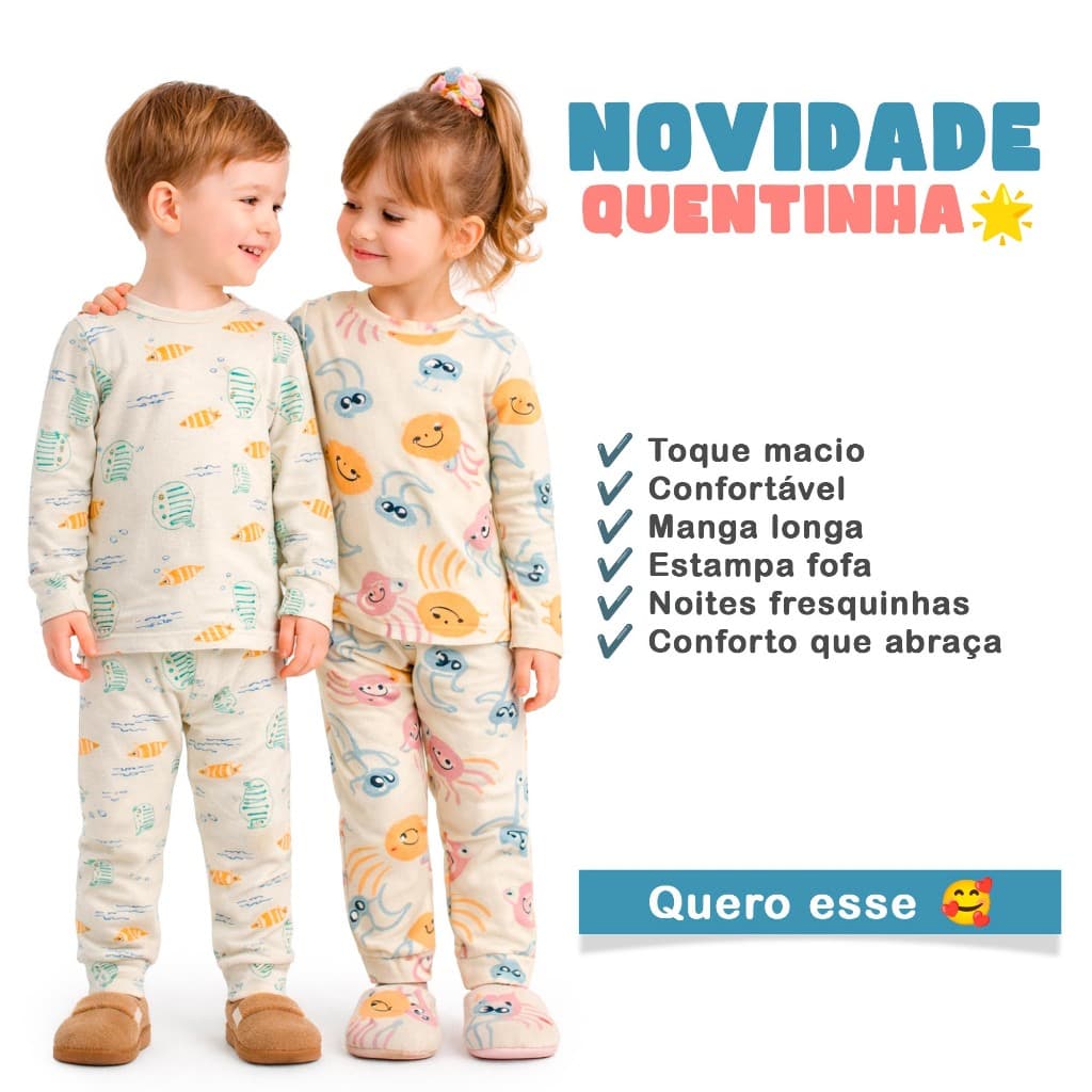Kit 4 Peças Pijama Infantil Bebê Manga Longa Ribana Menino Menina 2 Conjuntos Roupa Bebê
