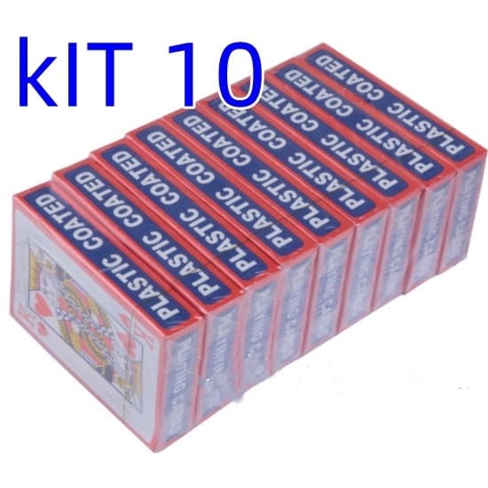 10 Kit Baralho 54 cartas para jogar com Família, Amigos Diversão
