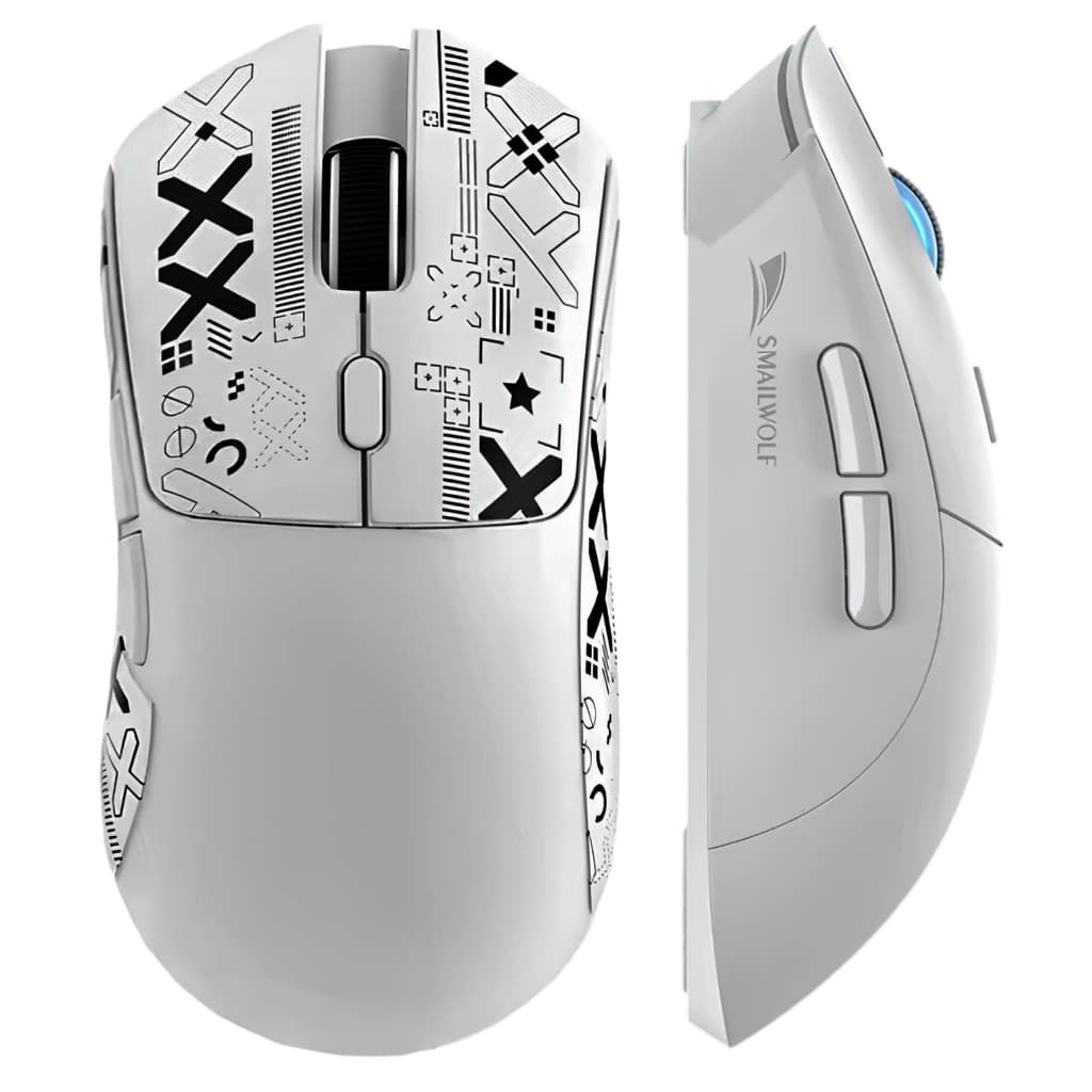 Mouse Gamer Smailwolf RS7 Tri-Mode Sem Fio Sensor PAW 3311 20k DPI Wireless 2.4G BT + Grip Tape