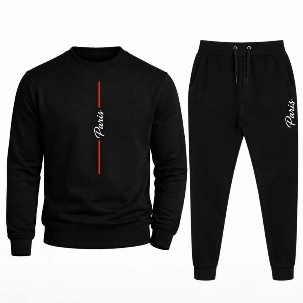 CONJUNTO DE MOLETOM PARIS LISTRA KIT MOLETOM CARECA ESTILO SUETER E CALÇA DE MOLETOM PARA  INVERNO VERSATIL, CONFORTAVEL