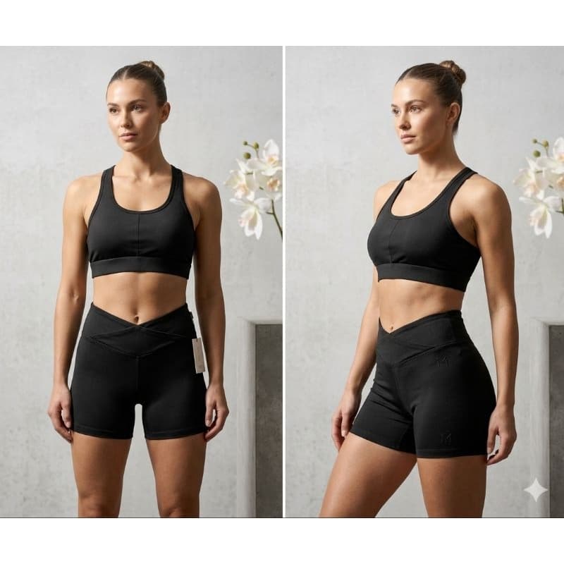 Conjunto Academia Feminino Top + Shorts Cintura Alta Fitness | Roupa de Academia Feminina | Conjunto Fitness Suplex