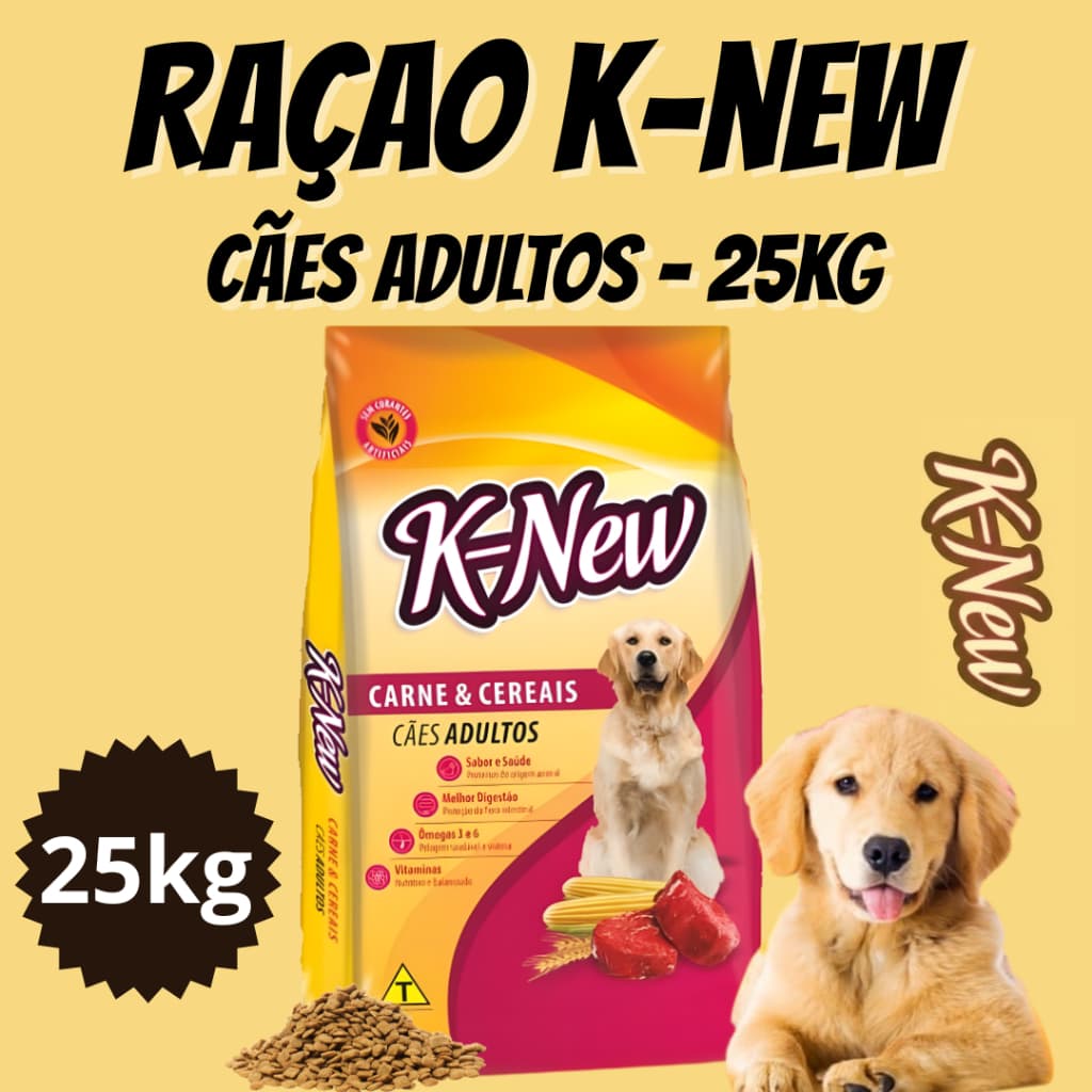 RAÇÃO PARA CACHORRO K-NEW CARNE 25KG