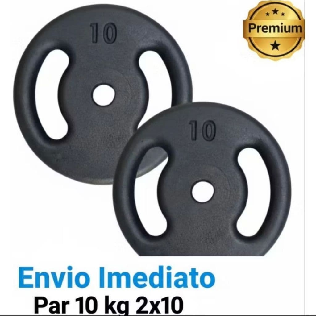 Par Anilhas Pintadas 10 kg kit (2X10) Pintura Reforçada Ideal Treino fitness,Musculação,Esportes Pronta Entrega