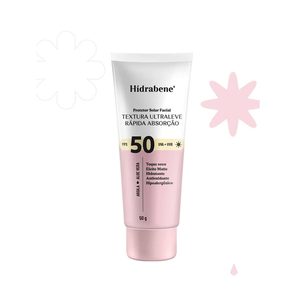 PROTETOR SOLAR FACIAL FPS 50 - HIDRABENE
