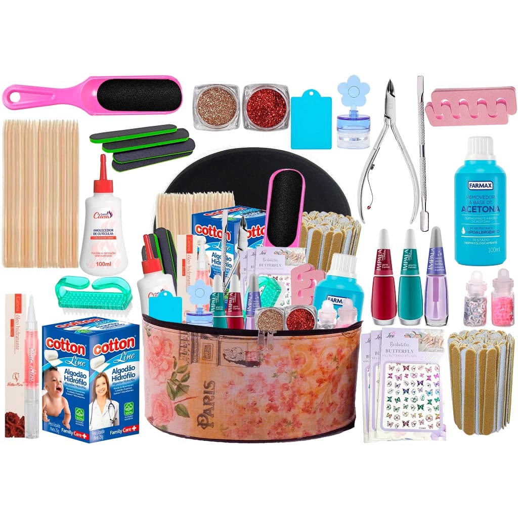 Kit De Manicure Completo Para Unhas Pessoal ou profissional Decoração De Unhas + Maleta