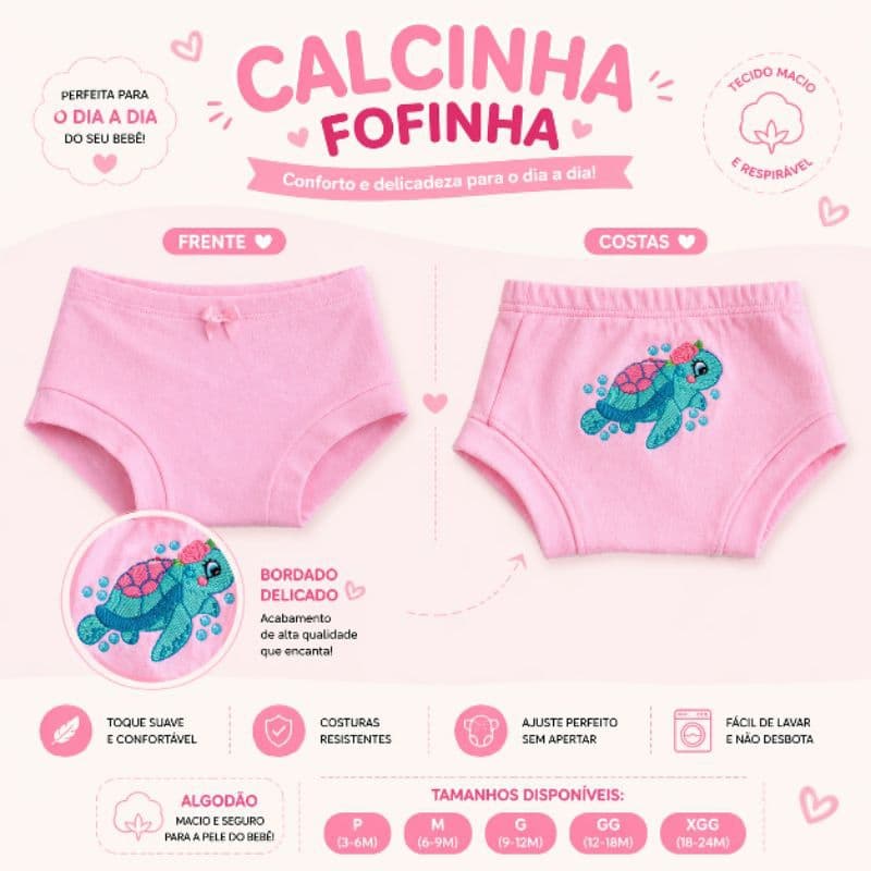 Tapa Fralda Bebê Bordado Atrás Personalizado | Calcinha Bunda Rica Infantil