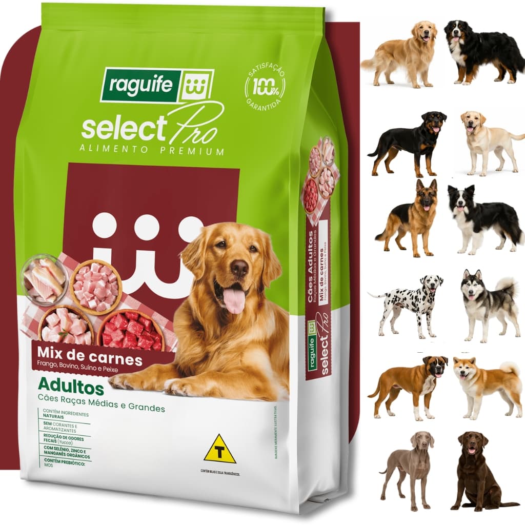 Ração para Cães Raguife Select Pro 15gk Médio Grande Porte Cachorro Pet