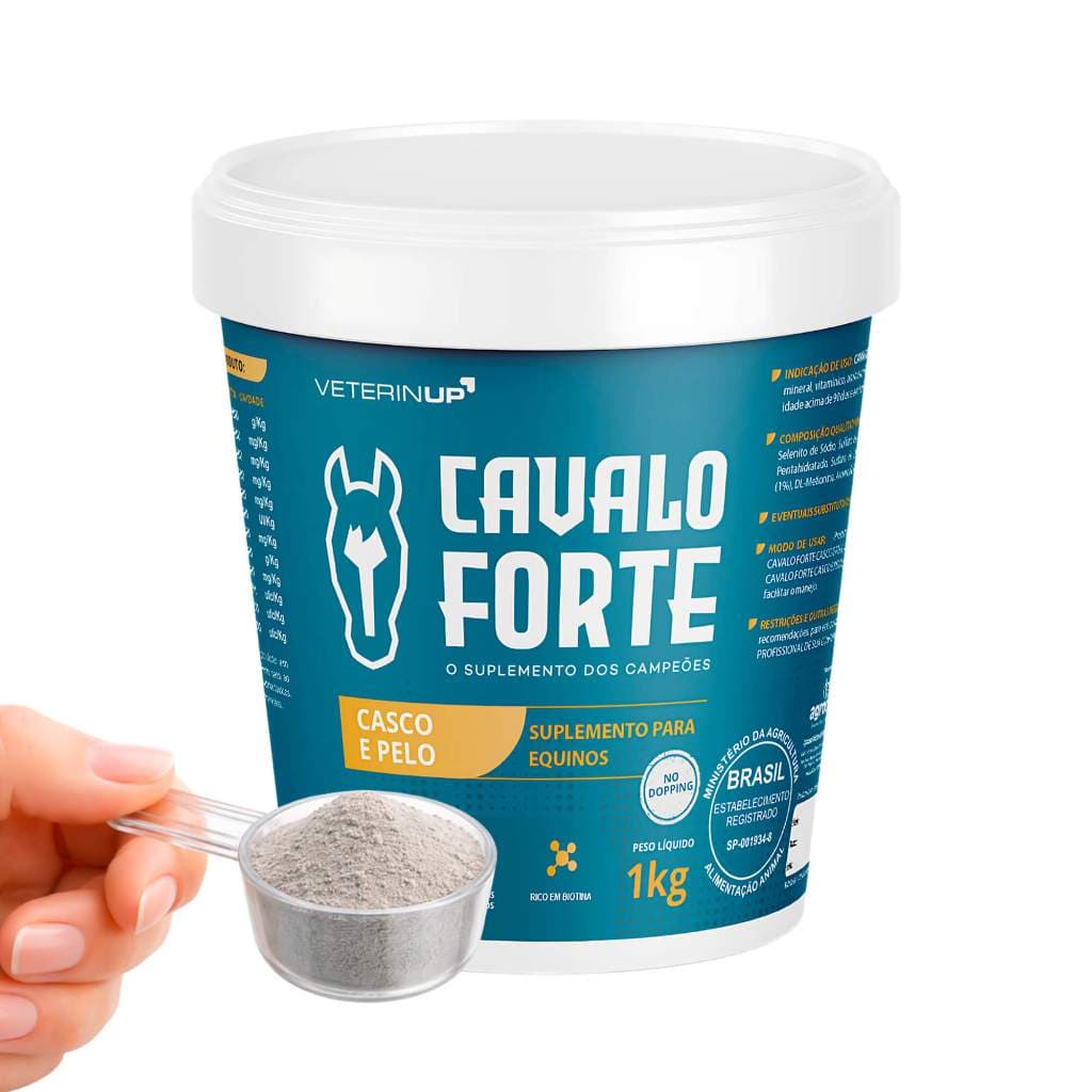 Suplemento Cavalo Forte Casco e Pelo 1kg Suplemento para Equinos com Biotina, Vitaminas, Minerais e Aminoácidos