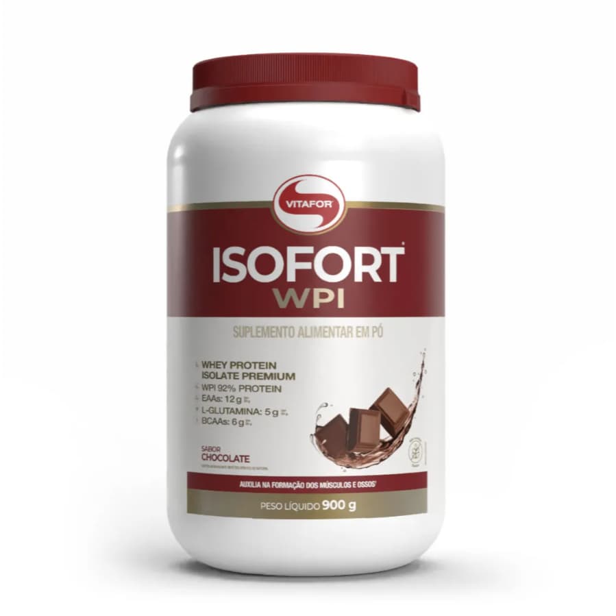 ISOFORT WPI: Whey Protein Isolado Sabor Chocolate 900g - Vitafor
