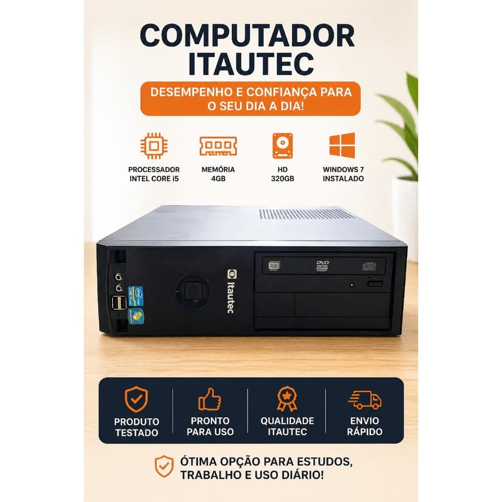 COMPUTADOR ITAUTEC 4272 CORE i5 – RÁPIDO, CONFIÁVEL E PRONTO PRA USO