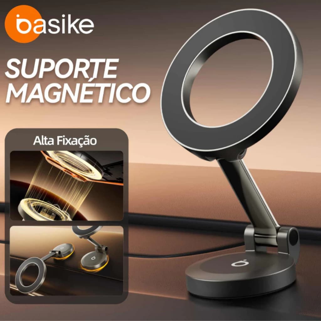 Suporte Magnético para Carro Colagem Forte Instalação Rápida Universal para Todos os Celulares