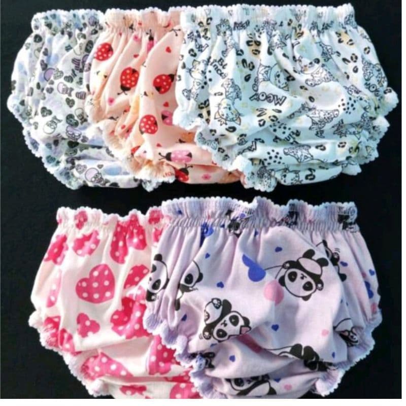 kit de tapa fralda infantil , calcinha dia a dia frufru menina  charmosa cores e estampas variadas