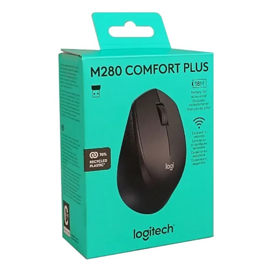 MOUSE SEM FIO LOGITECH M280 CONFORT PLUS ORIGINAL LOGITECH COM NOTA FISCAL E GARANTIA