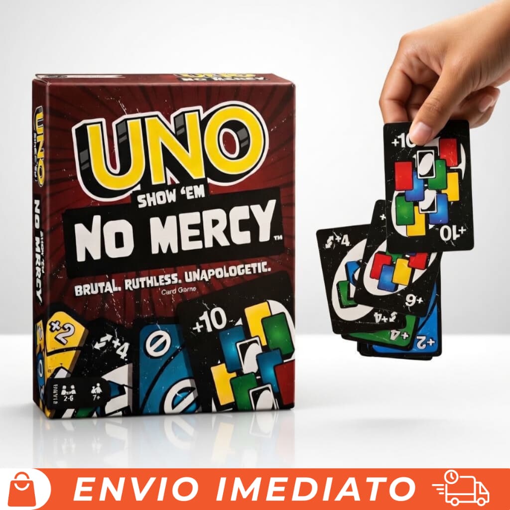 Jogo de Cartas Baralho Uno no Mercy 168 Cartas Exclusivas com Regras Novas, Diversão para Família