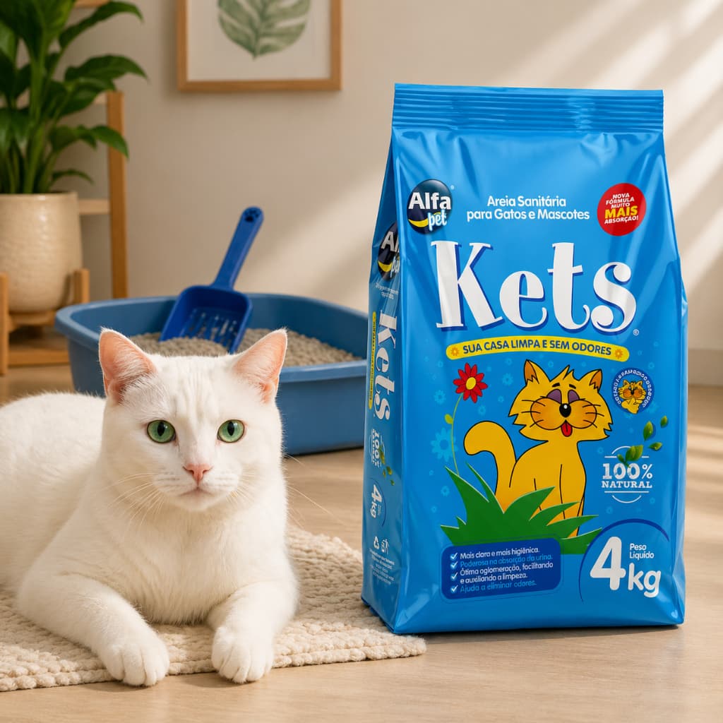 Areia Kets Higiênica Gatos Kit Sanitária 4kg 8kg 20kg Premium Biodegradável