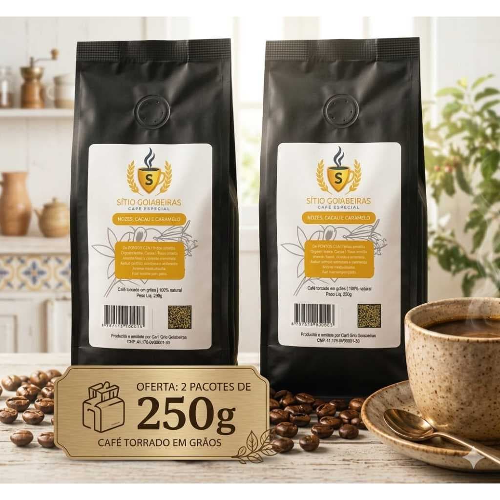 ☕ KIT 2x Café Especial Sítio Goiabeiras 250g – Microlote 🌱 100% Arábica | 85 Pontos | Em Grãos Peneiras 18+