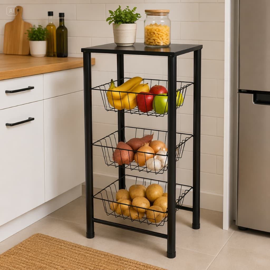 Fruteira Decorativa Multiuso Organizador De Frutas Legumes E Utensílios De Cozinha