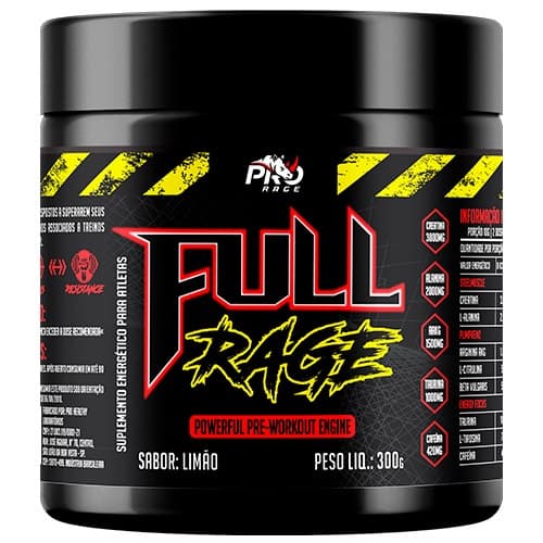 Pré Treino Full Rage Em Pó - Pote 300g - Pro Rage