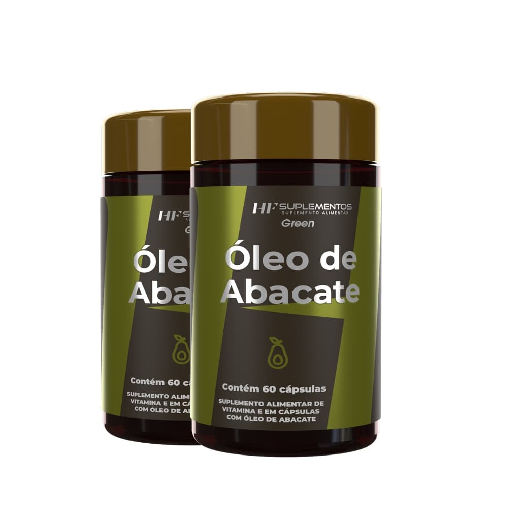 2x OLEO DE ABACATE COM VITAMINAS 1000MG 60 CAPS HF SUPLEMENTOS