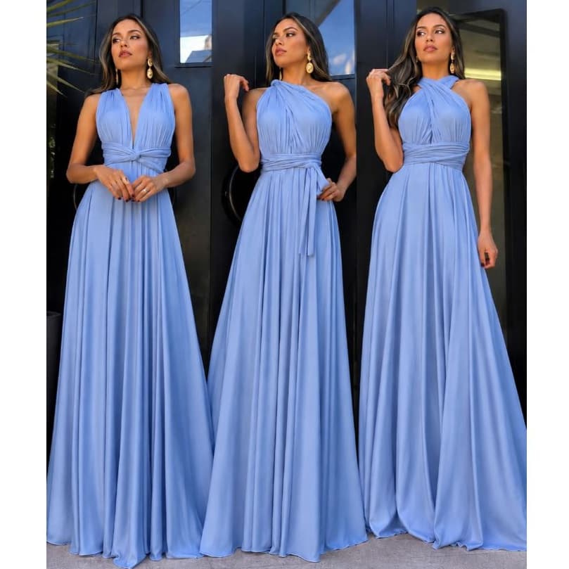 Vestido Longo Feminino Varias Formas Multiuso Festa Casamento formatura  Elegante