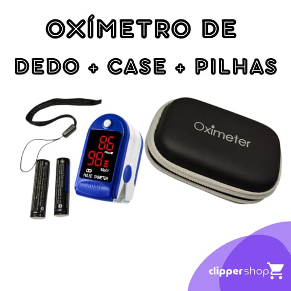 Oximetro De Pulso Portatil Digital De Dedo Azul Com Case