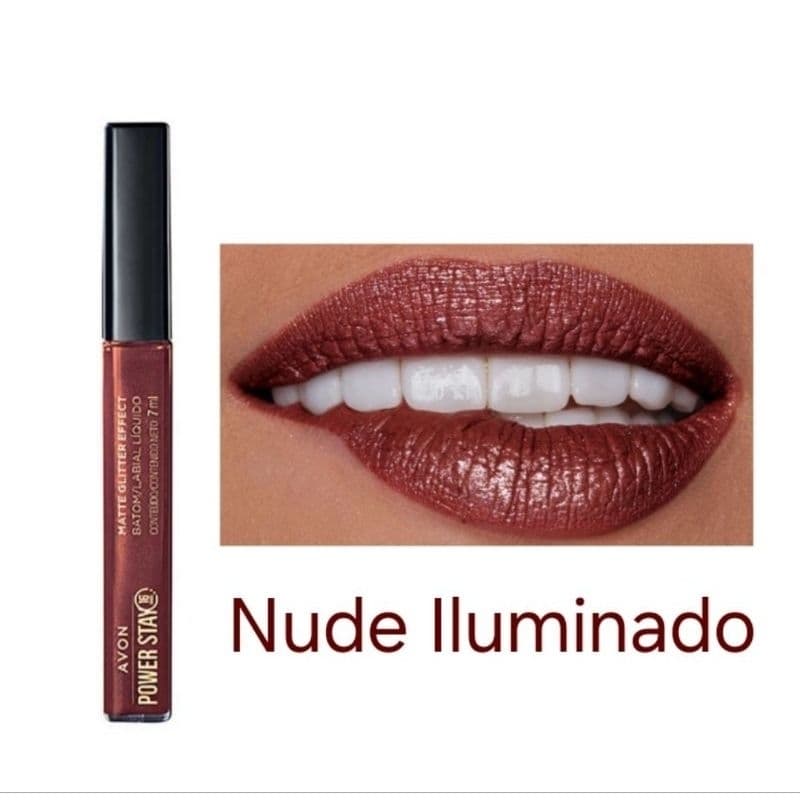 Batom Líquido Avon Power Stay Matte Glitter Effect 7ml Longa Duração Alta Fixação