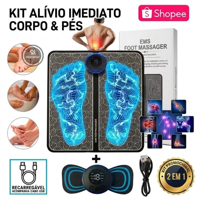Massageador Elétrico Tapete e Mini massageador-Dor nos Pés e Musculares