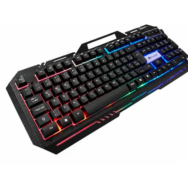Teclado de Metal Semi Mecânico Gamer RGB Banson Tech BS1202