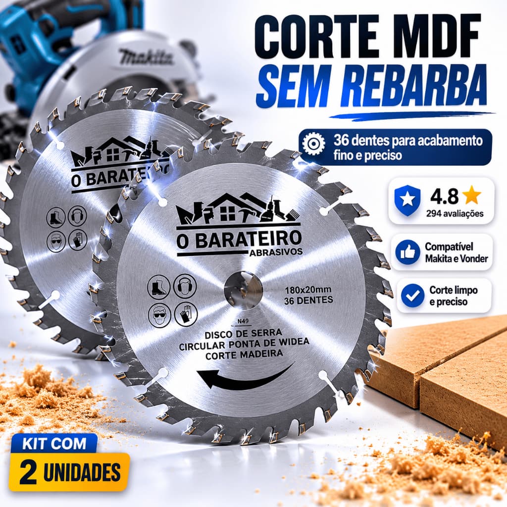 DISCO DE SERRA CIRCULAR PARA MADEIRA MDF KIT 24 36 72 DENTES CORTE RIPA CAIBRO PROFISSIONAL