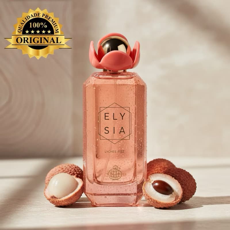Perfume Árabe Elysia Lichee Fizz Fragrance World 100ml Eau de Parfum Feminino Original Importado