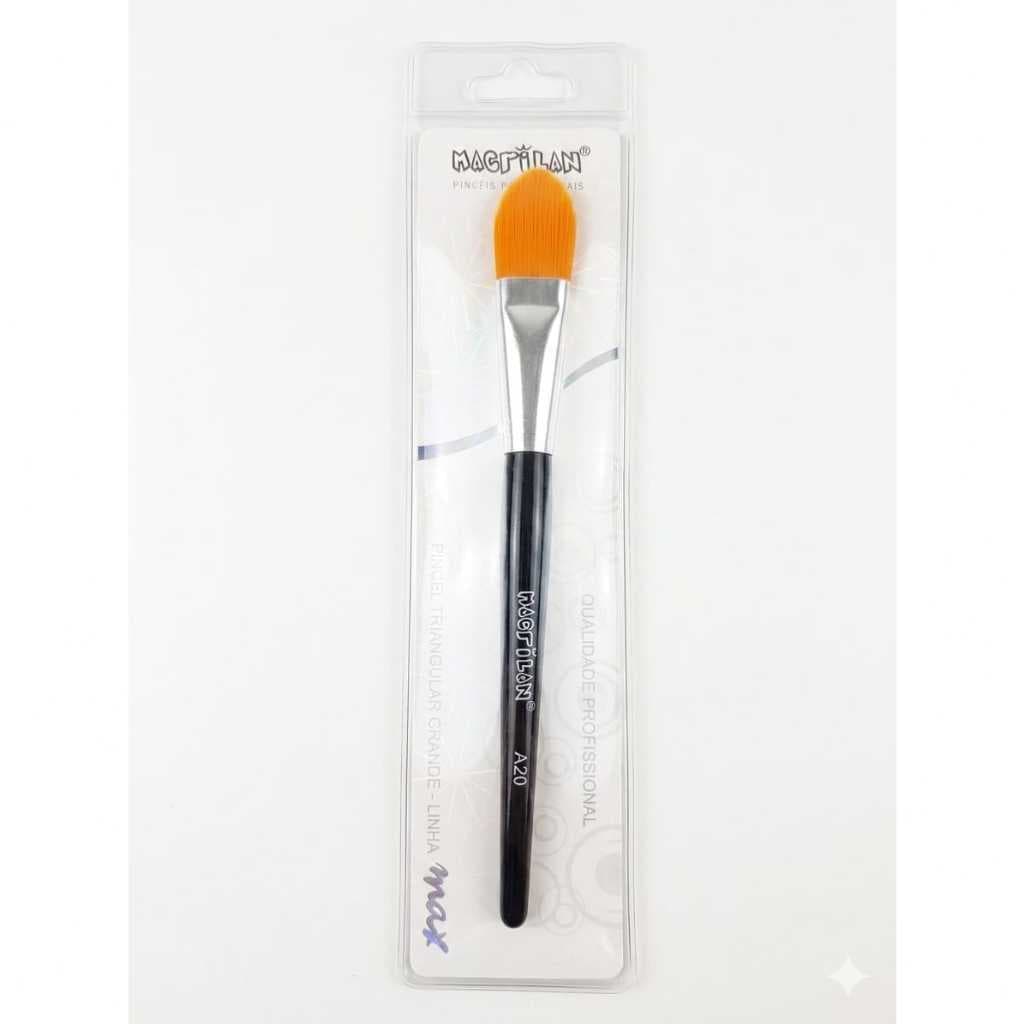 PINCEL PROFISSIONAL MAQUIAGEM LINGUA DE GATO TRIANGULAR GRANDE APLICAÇÃO BASE LIQUIDA CREMOSA CORRETIVO   MACRILAN A 20
