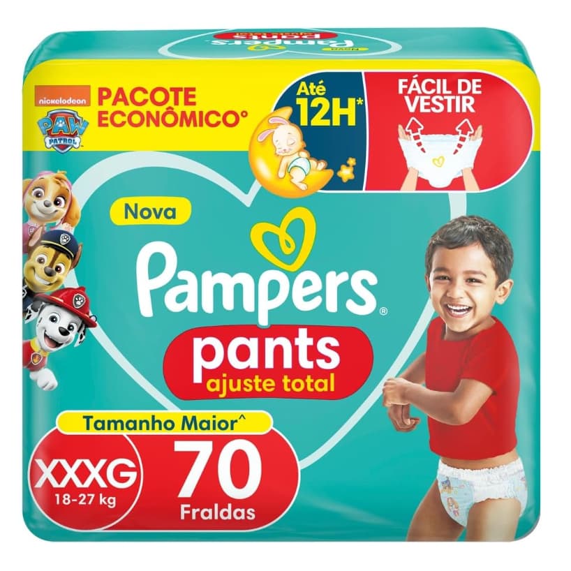 Fralda Pampers Pants Ajuste Total tamanho XXXG com 70 Unidades Descartáveis