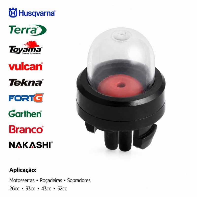 Bulbo Injetor Gasolina Roçadeira Motosserra Soprador