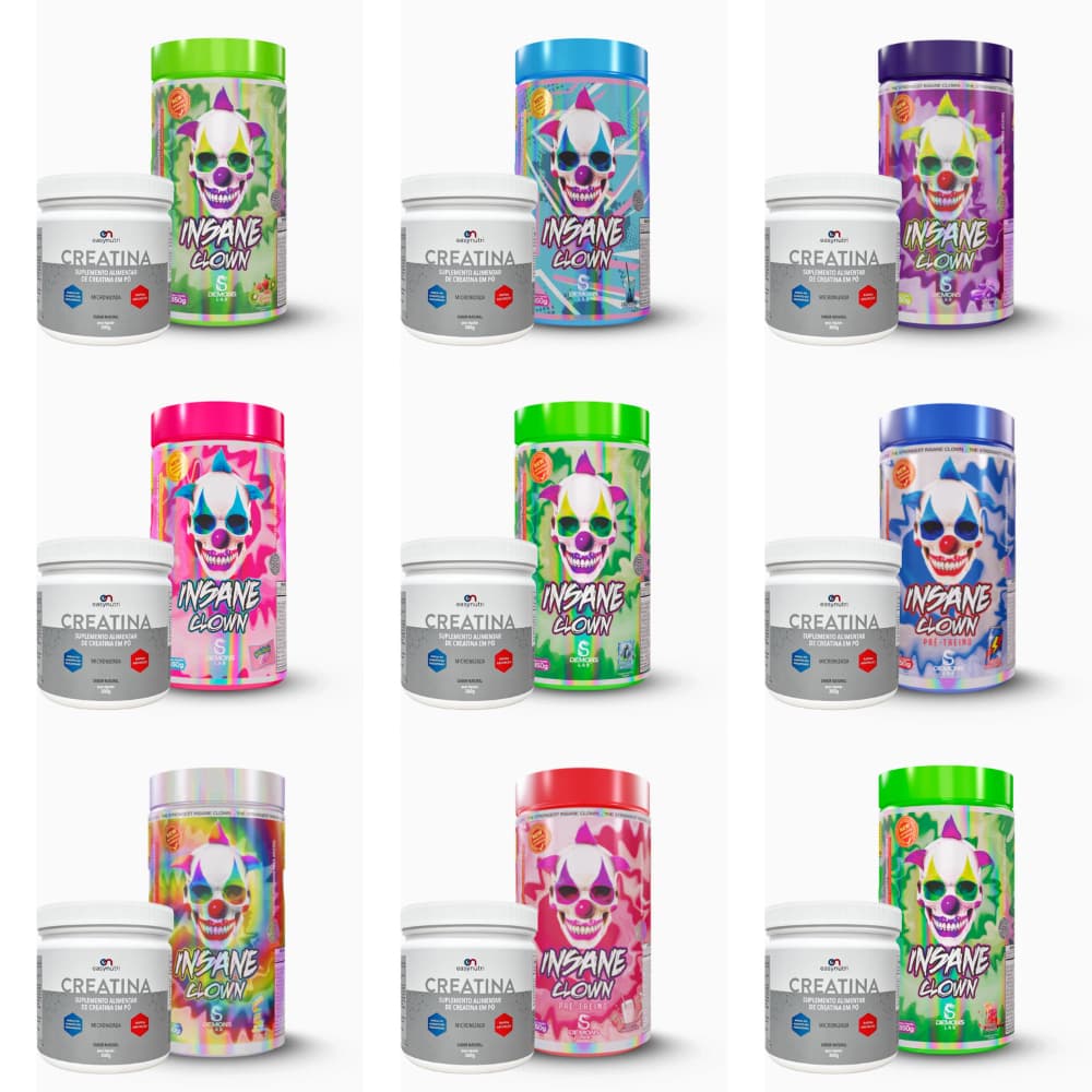Pré treino Insane clow 350g + Creatina Easy nutri 300g