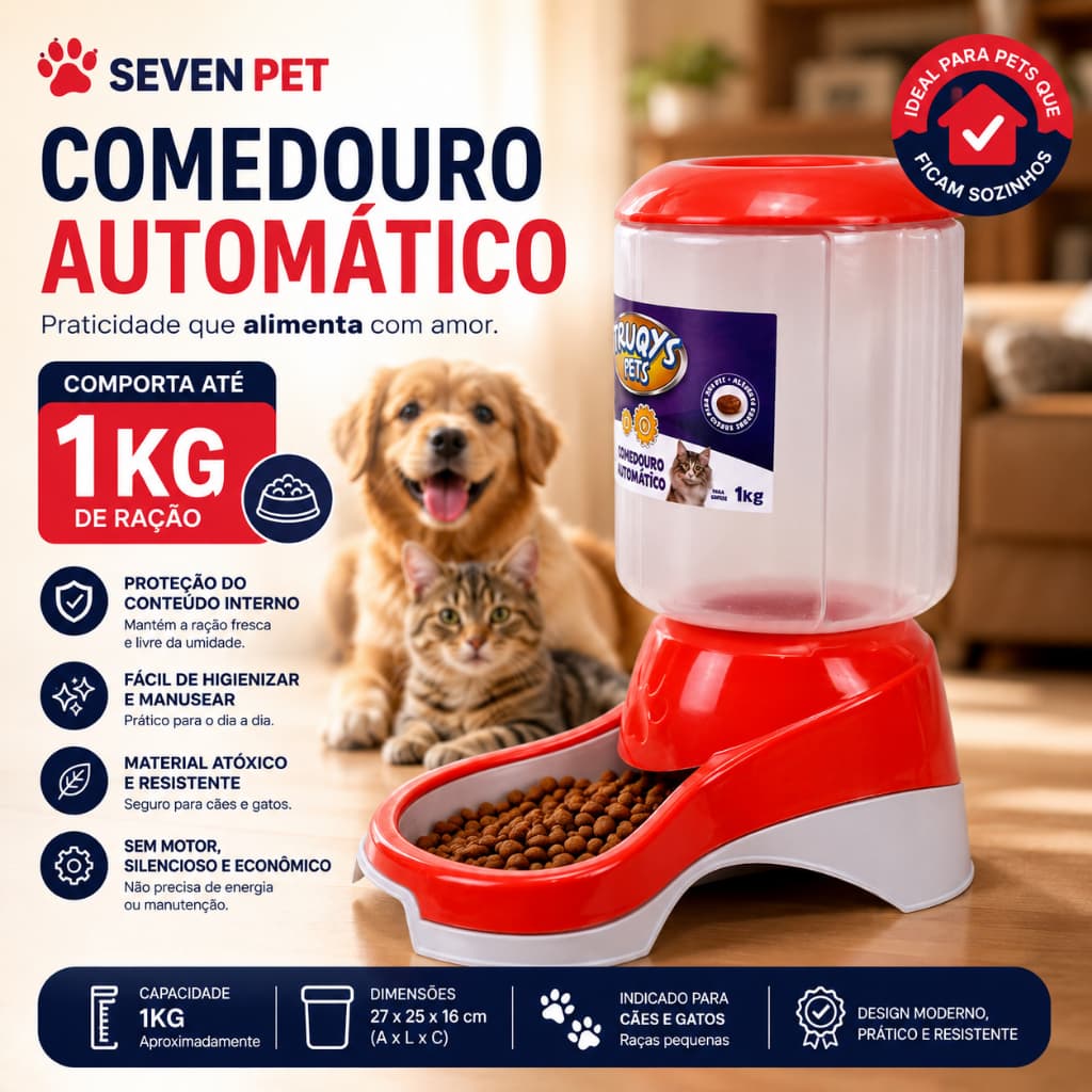 Comedouro/ Bebedouro Automático Para Cães Pequenos para Cachorro Ração/ Água Truqys - Galão 2lt