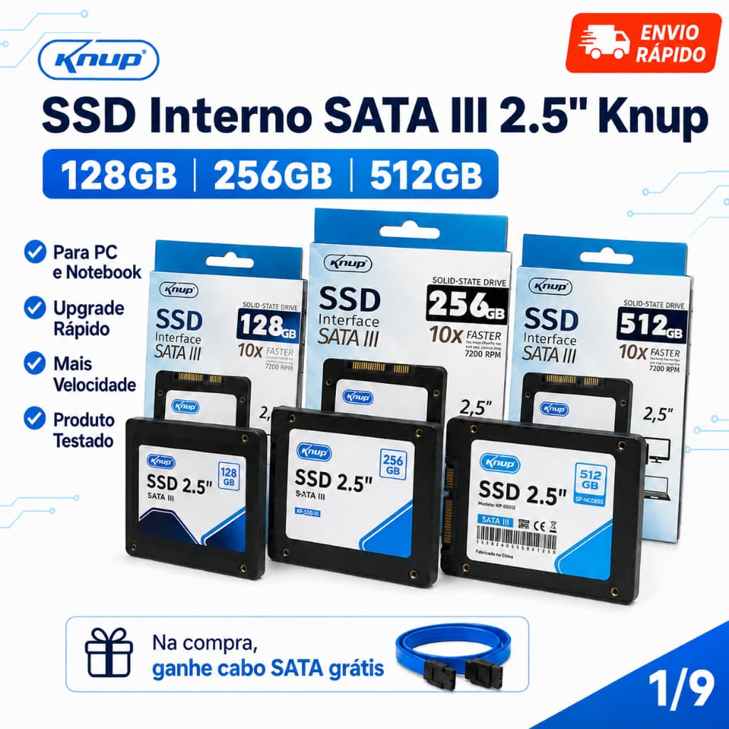 SSD Knup Interno SATA III 2.5 Mais Rápido Que HD Para PC Notebook
