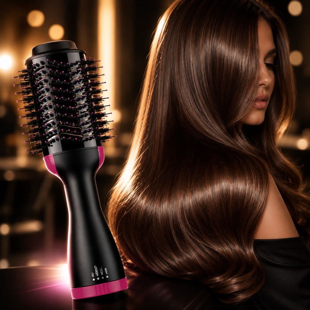 Escova Secadora Alisadora Anti Frizz Seca Alisa Modela Cabelo Profissional