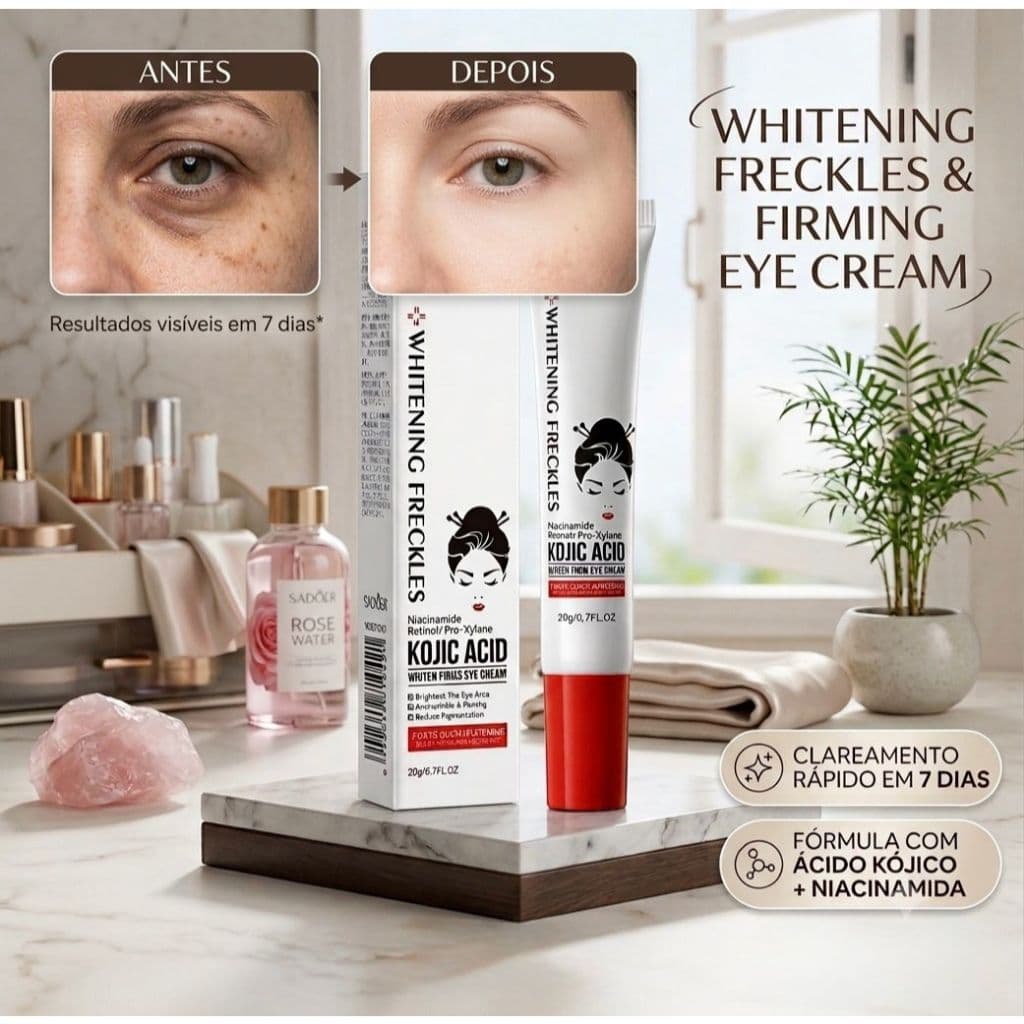 Creme Clareador de Olheiras SADÖER Whitening Eye Cream Retinol Niacinamida 20g Anti-Idade Anti-Rugas Firmeza Original