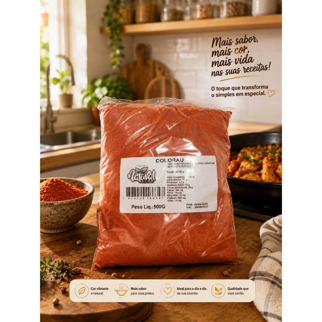 Colorau Natural 500g 1kg -Puro,sem Conservantes e Ideal para Temperos - Pronta Entrega