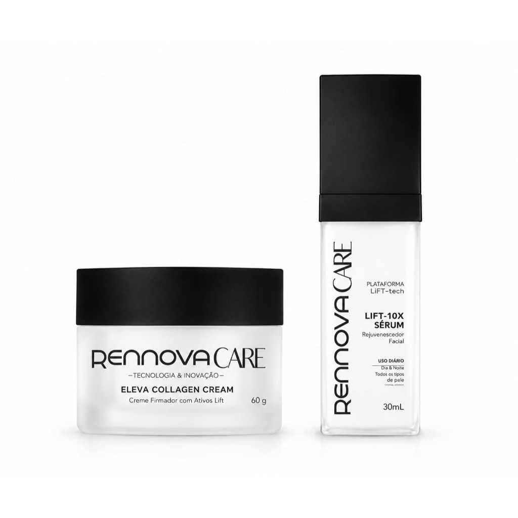 Kit Rejuvenescimento Facial Rennova Care Lift-Tox Sérum 30ml + Elleva Collagen Cream 60g Anti-Idade e Firmeza