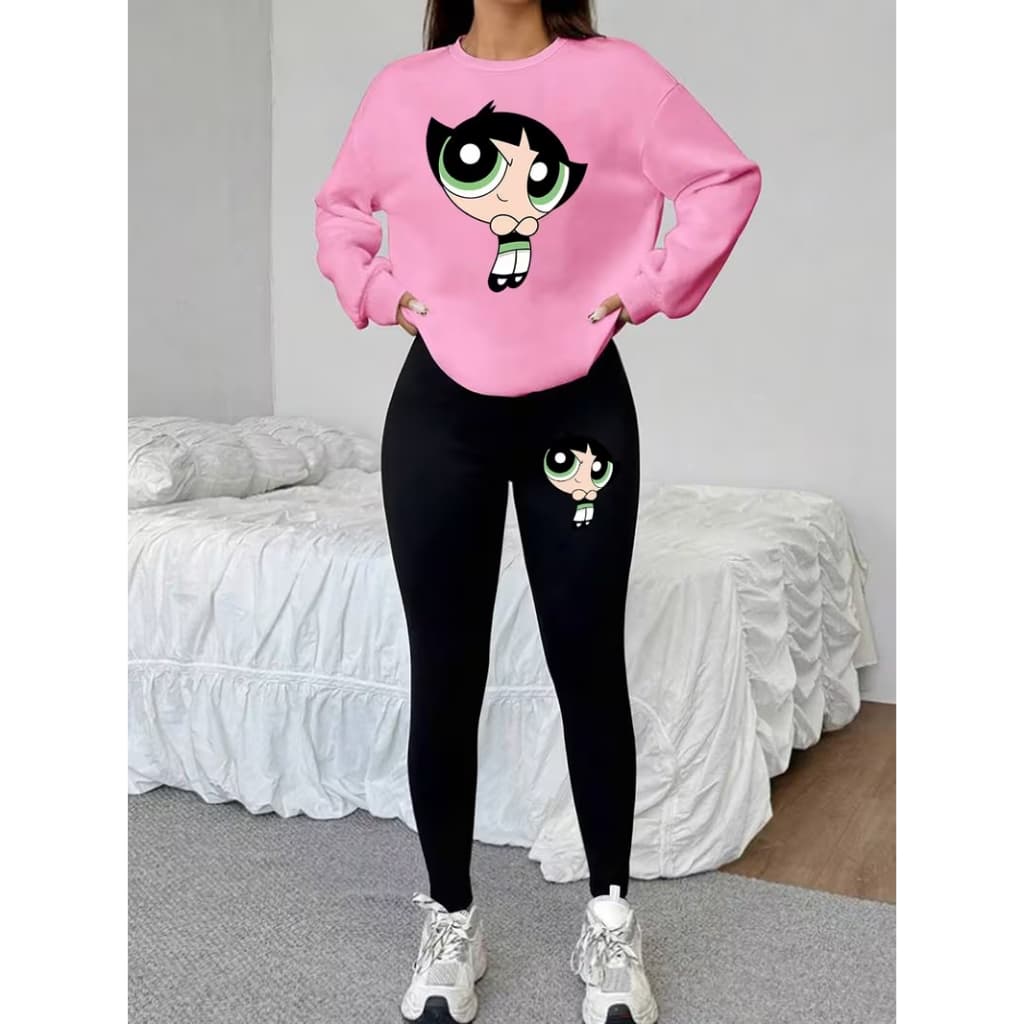 CONJUNTO CALÇA LEGGING+MOLETOM CARECA ESTILOSO DOCINHO