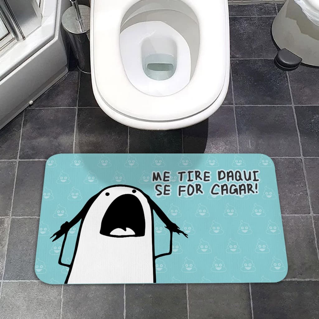 Tapete Decorativo Para Porta, banheiro,entrada, Antiderrapante Engraçado - 34X60