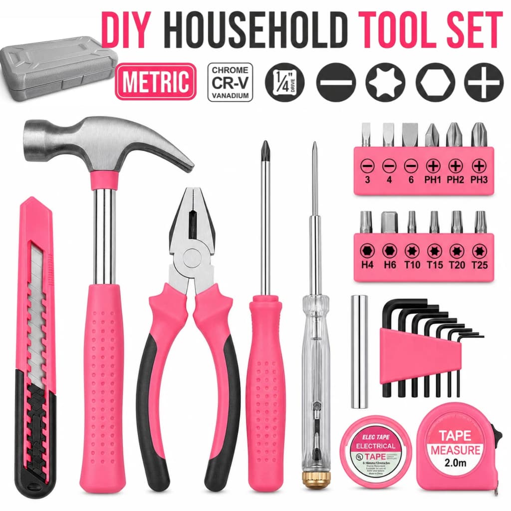 Kit jogo de Ferramentas 13/24 Peças Multifuncional Portátil Completo para Reparos em Casa e no Trabalho