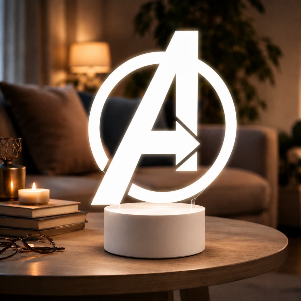 Luminária Led 3d | Vingadores Avengers Marvel | Abajur Presente Criativo Decoração Multicores