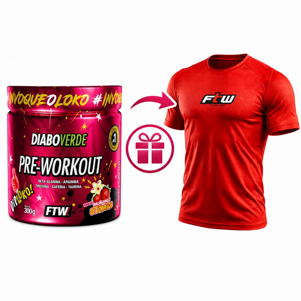 Pré Treino Diabo Verde 300g Insano Pré Workout + Camisa - Ftw